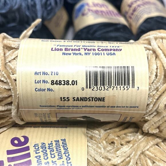 Lion Brand Chenille Yarn Lot of 22 New Skiens Variety of Colors - Picture 5 of 11